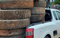 Paranaíta: coleta de pneus é realizada para eliminar possíveis focos da dengue