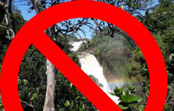 A Cachoeira da Fumaça, cartão-postal de Jaciara está interditado por prazo indeterminado, impactando diretamente o turismo
