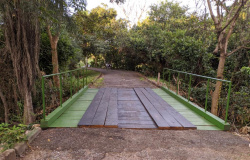 Sema-MT reforma pontes dos parques Zé Bolo Flô e Mãe Bonifácia com madeira apreendida