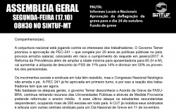 PANFLETO CONVOCANDO ASSEMBLEIA GERAL DO DIA 17.10 - PAUTA GREVE