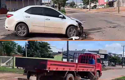 Alta Floresta: Acidente entre carro e caminhão é registrado na perimetral Rogério Silva
