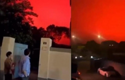 Céu fica completamente vermelho e assusta moradores de cidade na China