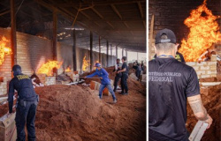 Quase meia tonelada de pasta base de cocaína é incinerada em Altamira (PA)